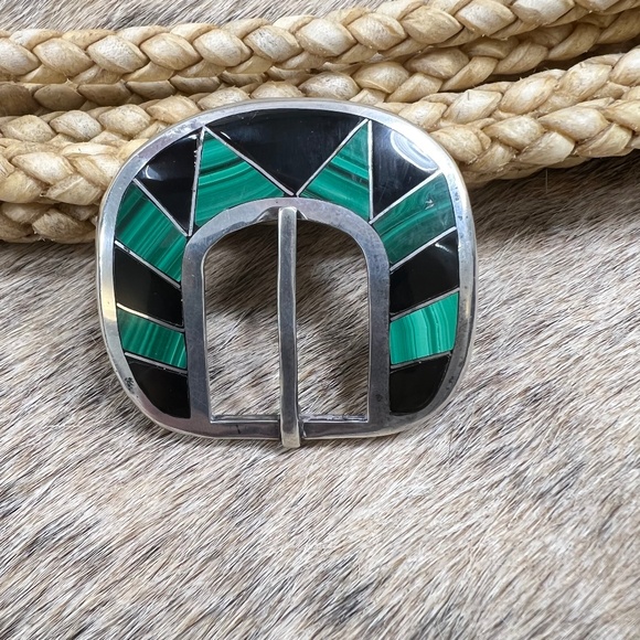 Gemstone Sterling Silver Belt Buckle